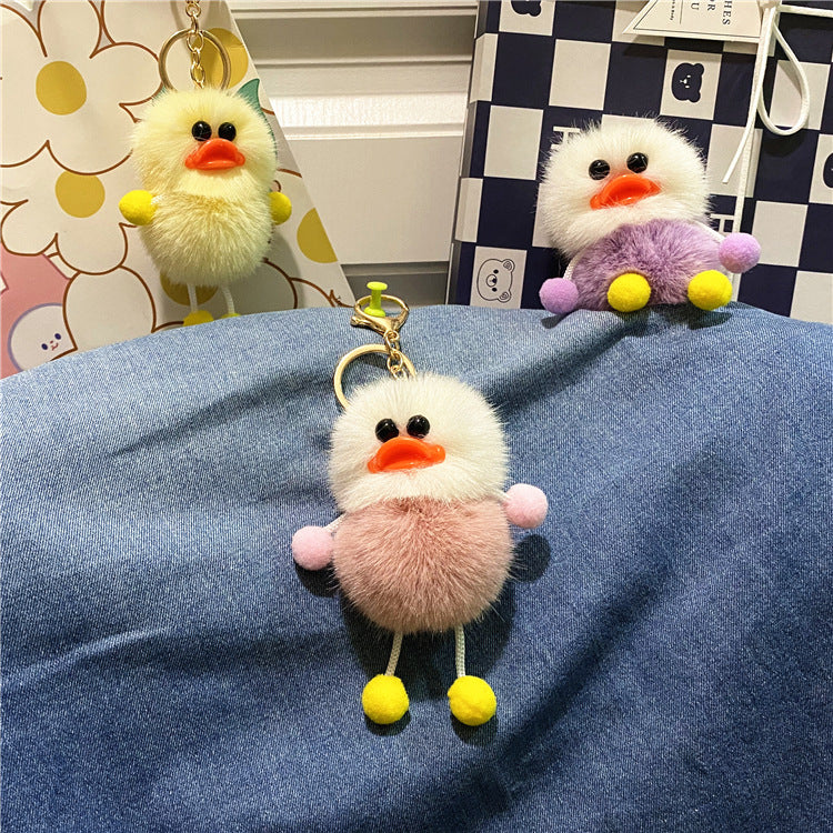 Ugly Cute Net Red Duck Key Chain Cute Plush Student Bag Pendant Cartoon Elf Car Key Chain Accessories