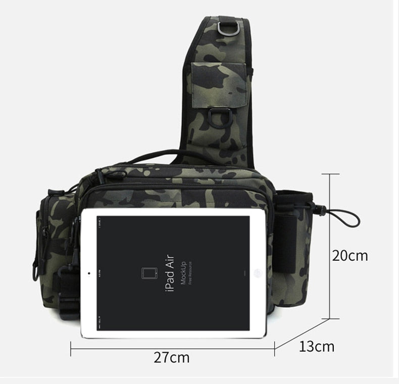 Multifunctional Fishing Tackle Bags Single Shoulder Crossbody Bag Waist Pack Fish Lures Gear Utility Storage Fishing Bag X232G
