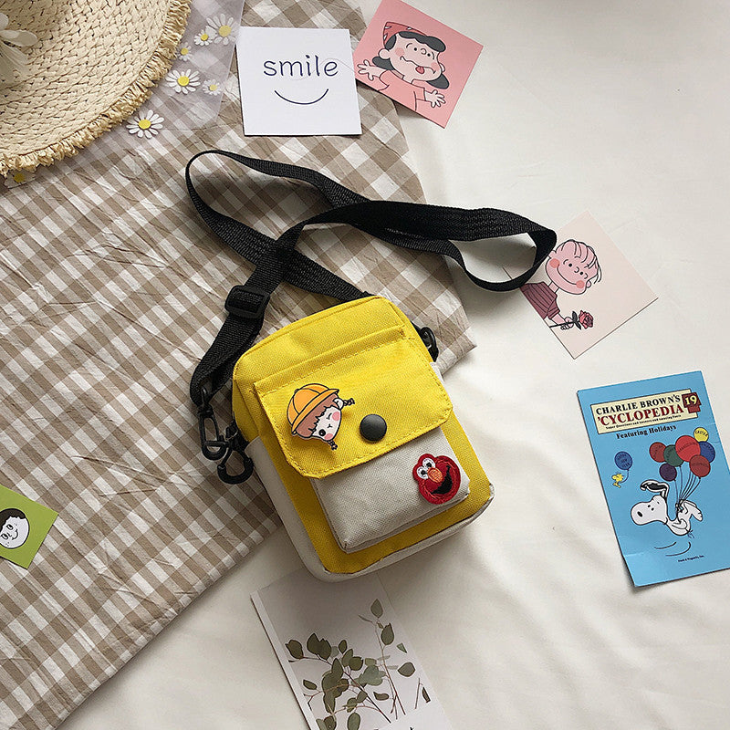 Cute Small Bag New Trendy Japanese Literary Girl Mobile Phone Bag Sweet Student Canvas Messenger Bag