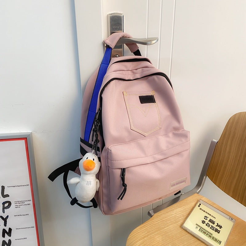 New School Bag For Men And Women With Large Capacity Nylon Cloth Light Weight Backpack Small Fresh Retro Backpack