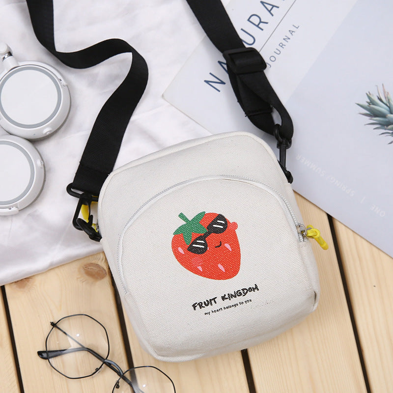 Ins Korean Version Of The Small Fresh Canvas Bag Men And Women Fashion Casual Shoulder Bag Student Simple Casual Small Messenger Bag
