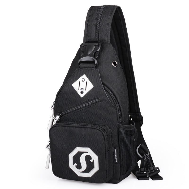 Shoulder bag dual-purpose crossbody bag USB chest bag girls Oxford cloth bag fashion trend messenger bag