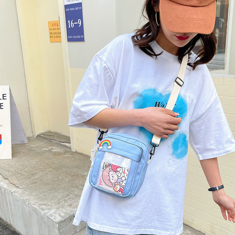 Cute Cartoon Small Bag Female New Trendy Korean Version Casual Oxford Cloth Small Square Bag All-Match Student Shoulder Bag