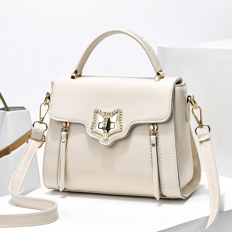 Luxury Leather Ladies Bags Fashion Rhinestones Commuter Handbag Ladies One-shoulder Bag Tote Bag
