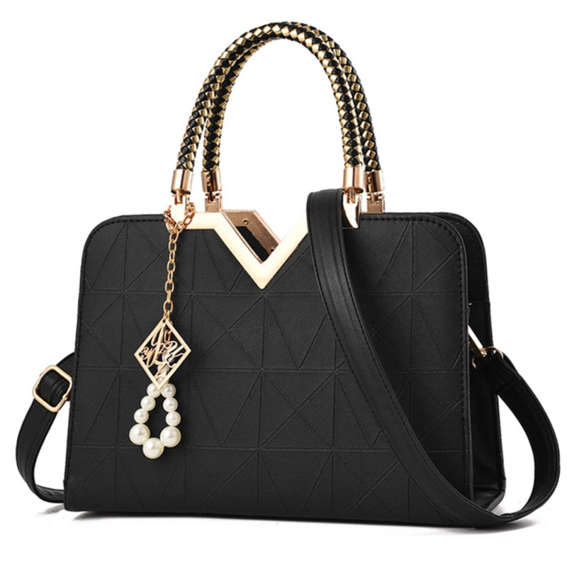 Fashion Women Handbags Leather Totes Bag Top-handle Embroidery Crossbody Bag Shoulder Bag Lady Simple Style Hand Bags