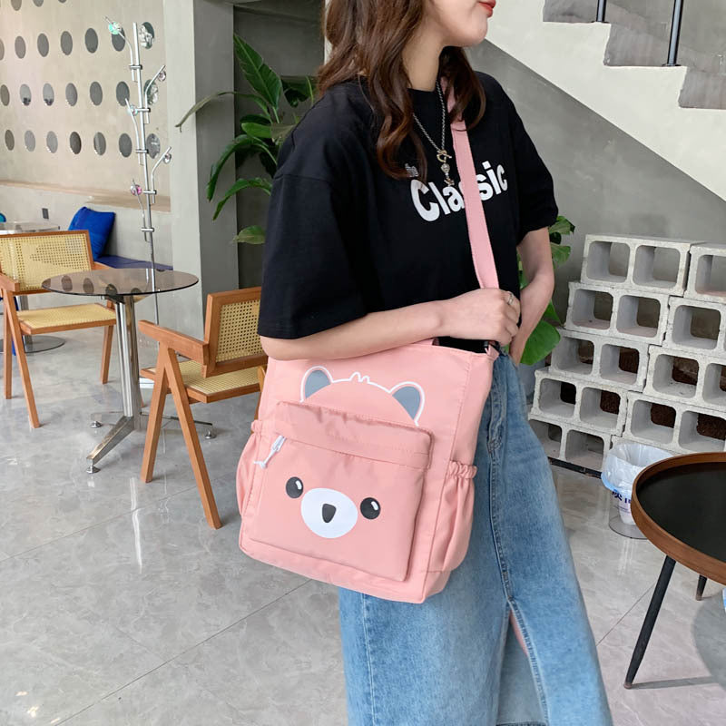 Nylon Cloth Large Capacity Bag Female Casual Temperament Girl Heart Wild One-Shoulder Messenger Bag Student Class Bag