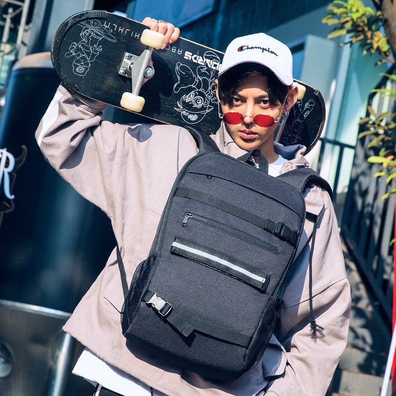 USB Rechargeable Backpack Men's Business Camouflage Large Capacity Skateboard Bag Anti theft Lock Backpack