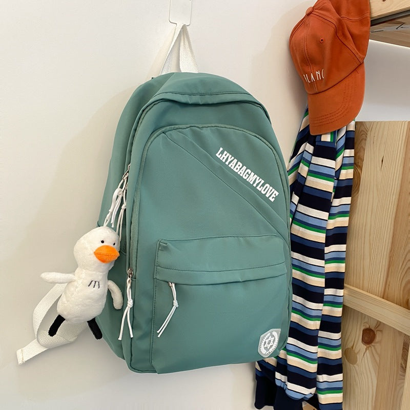 Small Fresh Girl Backpack Simple Large Capacity Travel Backpack Casual Junior High School Student Schoolbag