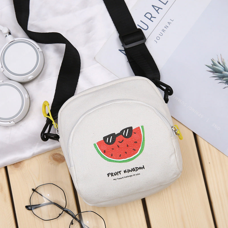 Ins Korean Version Of The Small Fresh Canvas Bag Men And Women Fashion Casual Shoulder Bag Student Simple Casual Small Messenger Bag