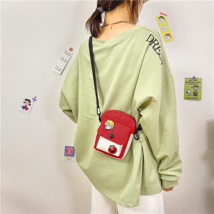Cute Small Bag New Trendy Japanese Literary Girl Mobile Phone Bag Sweet Student Canvas Messenger Bag