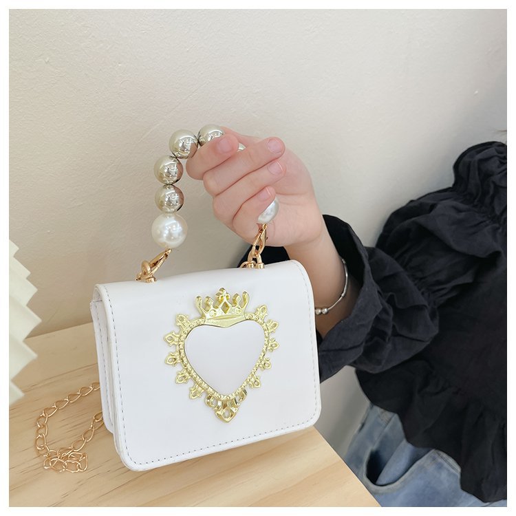 Women's New Love Mini Bags Girls Fashion Western Style One Shoulder Crossbody Change Lipstick Bags Pearl Handbags