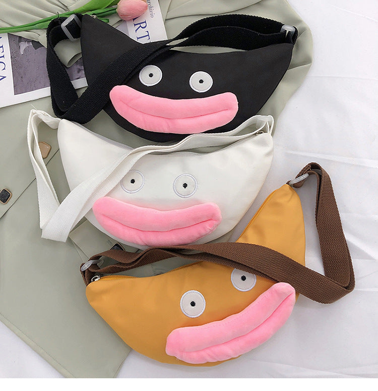 Lazy Sheep With The Same Style Messenger Bag Female Cute Sausage Mouth Nylon Girl Funny One-Shoulder Oblique Cross Bag Casual Dumpling Bag