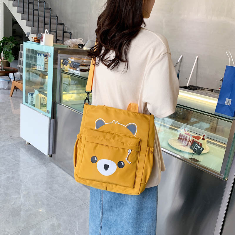 Nylon Cloth Large Capacity Bag Female Casual Temperament Girl Heart Wild One-Shoulder Messenger Bag Student Class Bag