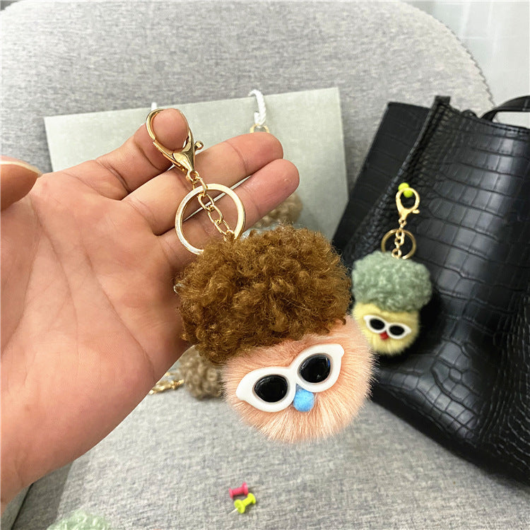 Creative Cauliflower Cartoon Key Chain Car Ornament Plush Doll Doll Cute Bag Pendant Accessories Small Gift