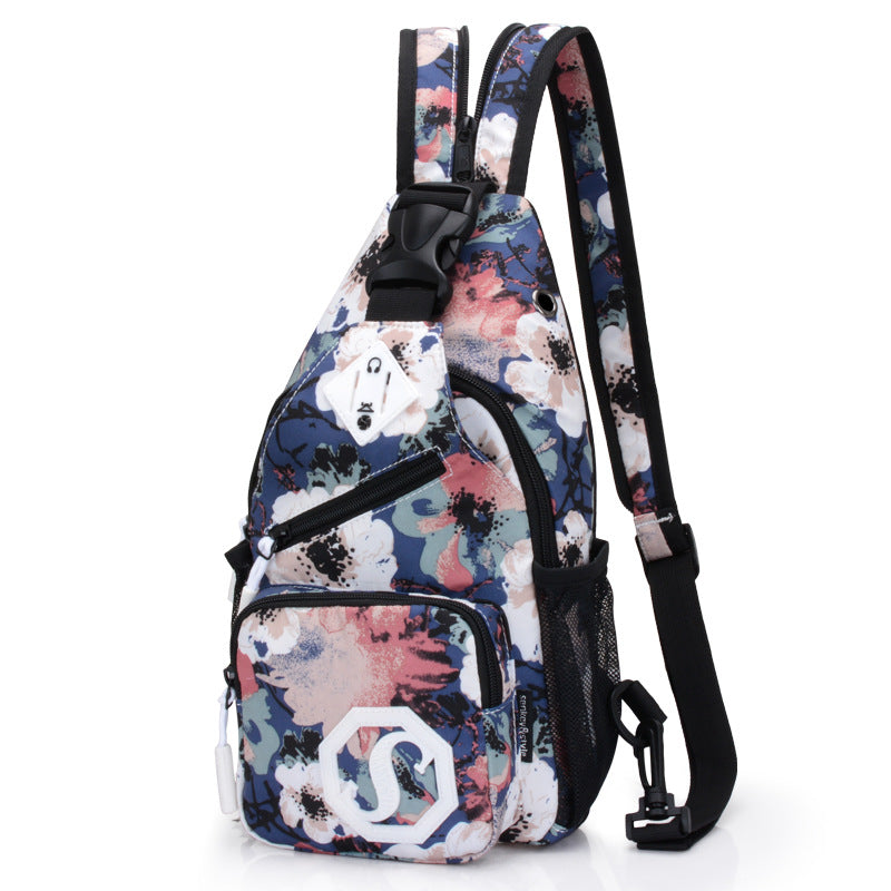 Shoulder bag dual-purpose crossbody bag USB chest bag girls Oxford cloth bag fashion trend messenger bag