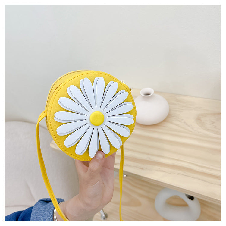 Children's Coin Purse New Korean Version Girl Messenger Bag Princess Shoulder Bag Fashion Sun Flower Mini Bag