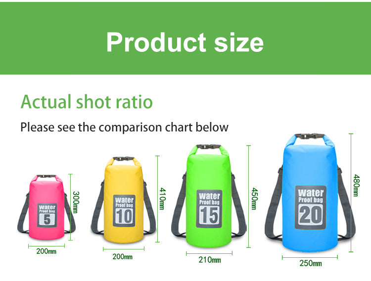 5L/10L/15L/20L/30L Outdoor Sport PVC Waterproof Storage Dry Bag For Canoe Kayak Rafting Swimming Travel Kit Sack Backpack