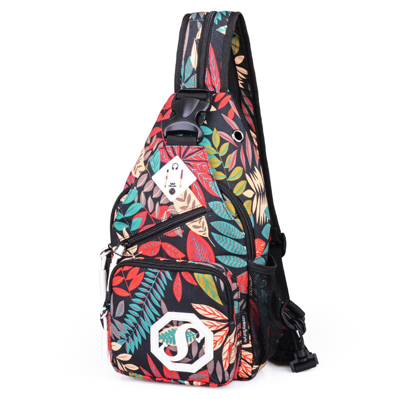 Shoulder bag dual-purpose crossbody bag USB chest bag girls Oxford cloth bag fashion trend messenger bag