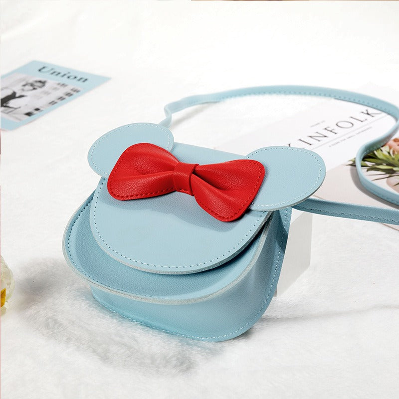 Trendy children messenger bag cute cartoon bow foreign style baby coin purse mini girl princess bag