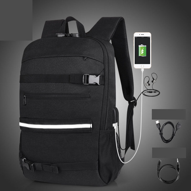 USB Rechargeable Backpack Men's Business Camouflage Large Capacity Skateboard Bag Anti theft Lock Backpack