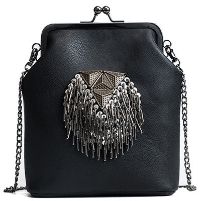 Dress Bags for Women PU Leather Tassel Fashion Frame Bag New Arrival, Style Crossbody Chains Shoulder Bags