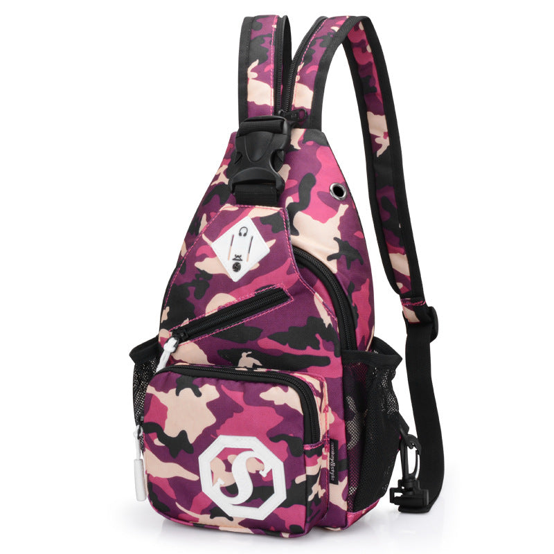 Shoulder bag dual-purpose crossbody bag USB chest bag girls Oxford cloth bag fashion trend messenger bag