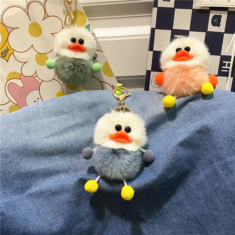 Ugly Cute Net Red Duck Key Chain Cute Plush Student Bag Pendant Cartoon Elf Car Key Chain Accessories