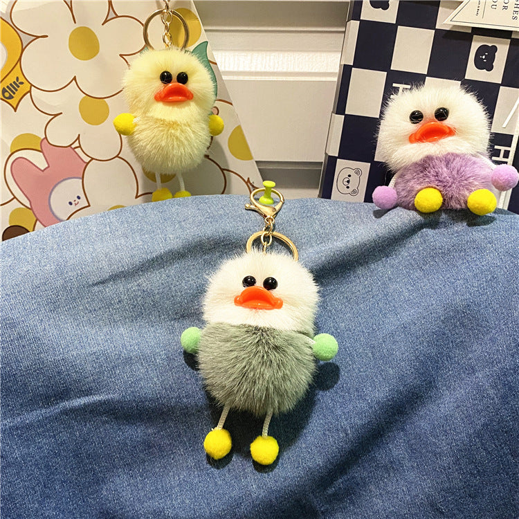 Ugly Cute Net Red Duck Key Chain Cute Plush Student Bag Pendant Cartoon Elf Car Key Chain Accessories