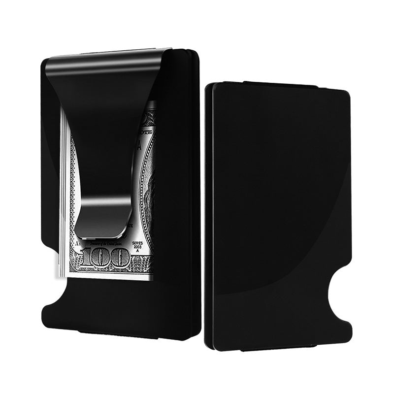 Men Card Holder Slim Carbon Fiber Credit Card Holder Metal Wallet Anti Scan Function Hold Card Coins Cash