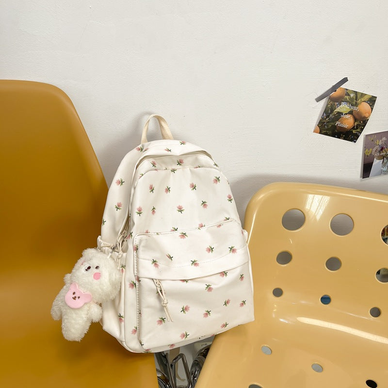 Students Junior High School Simple Backpack High Value Schoolbag Fashion Wild Large Capacity Small Student Bag
