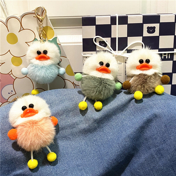 Ugly Cute Net Red Duck Key Chain Cute Plush Student Bag Pendant Cartoon Elf Car Key Chain Accessories