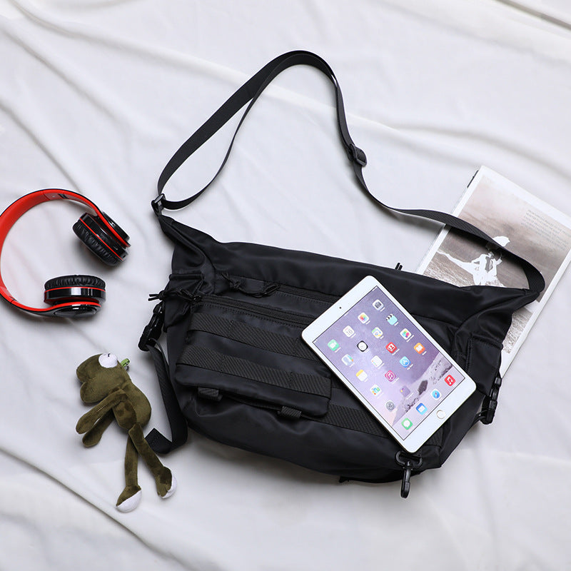 Tide brand ins one shoulder messenger bag street trend oblique shoulder functional bag student messenger bag suitable for boys