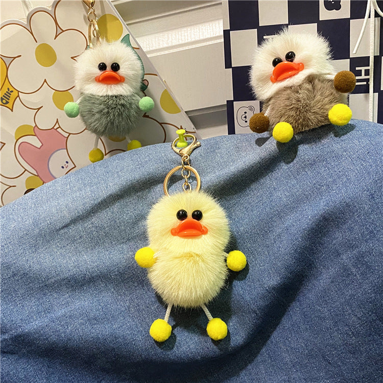 Ugly Cute Net Red Duck Key Chain Cute Plush Student Bag Pendant Cartoon Elf Car Key Chain Accessories