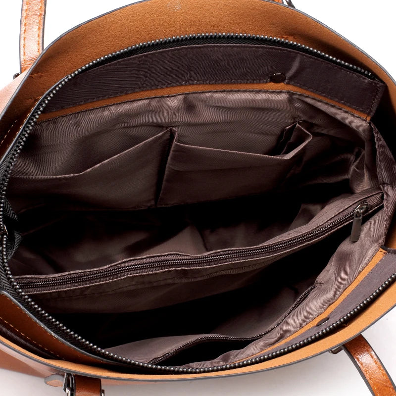Women Leather Handbags Lady Large Tote Bag Female Pu Shoulder Bags Bolsas Femininas Sac A Main Brown Black Red