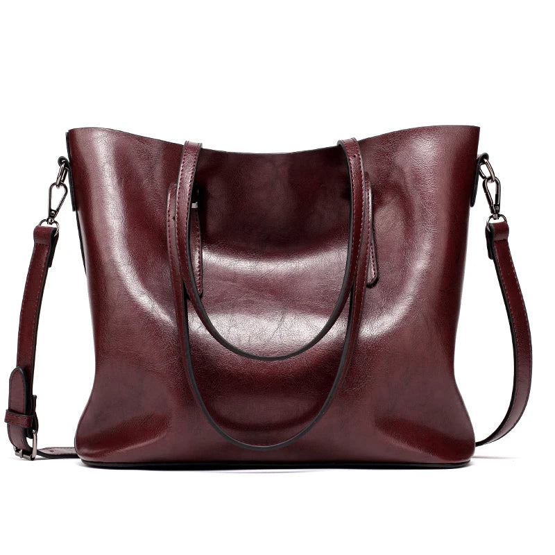 Women Leather Handbags Lady Large Tote Bag Female Pu Shoulder Bags Bolsas Femininas Sac A Main Brown Black Red