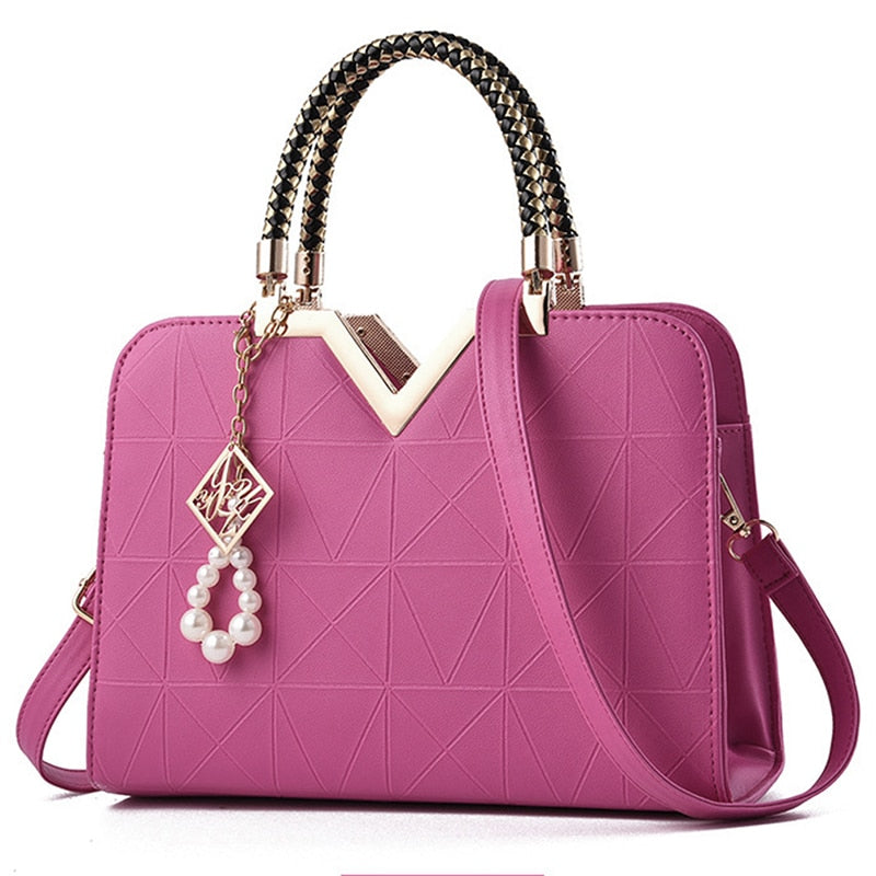 Fashion Women Handbags Leather Totes Bag Top-handle Embroidery Crossbody Bag Shoulder Bag Lady Simple Style Hand Bags