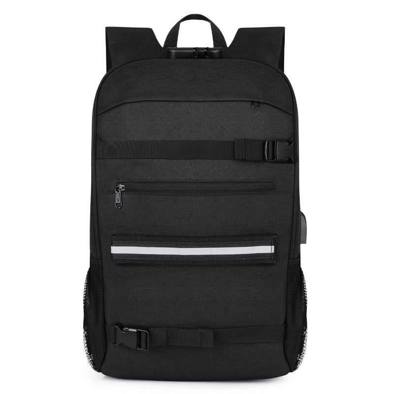 USB Rechargeable Backpack Men's Business Camouflage Large Capacity Skateboard Bag Anti theft Lock Backpack