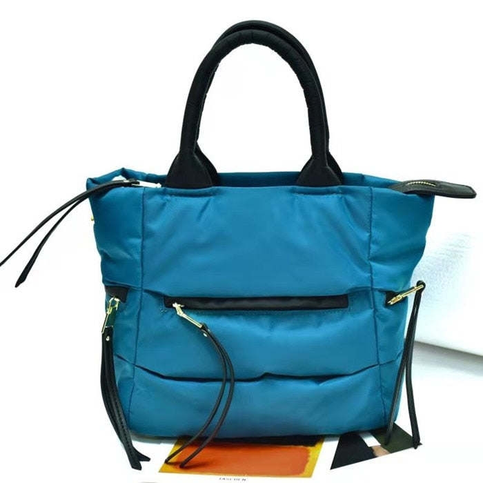 New Winter Space Cotton Handbag Women Casual Totes Bag Down Feather Padded Lady Shoulder Bag Sac A Mian Crossbody Bag