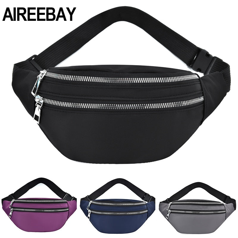 AIREEBAY New bum bag For Women Waterproof Waist Bags Ladies Fashion Bum Bag Travel Crossbody Chest Bags Unisex Hip Bag