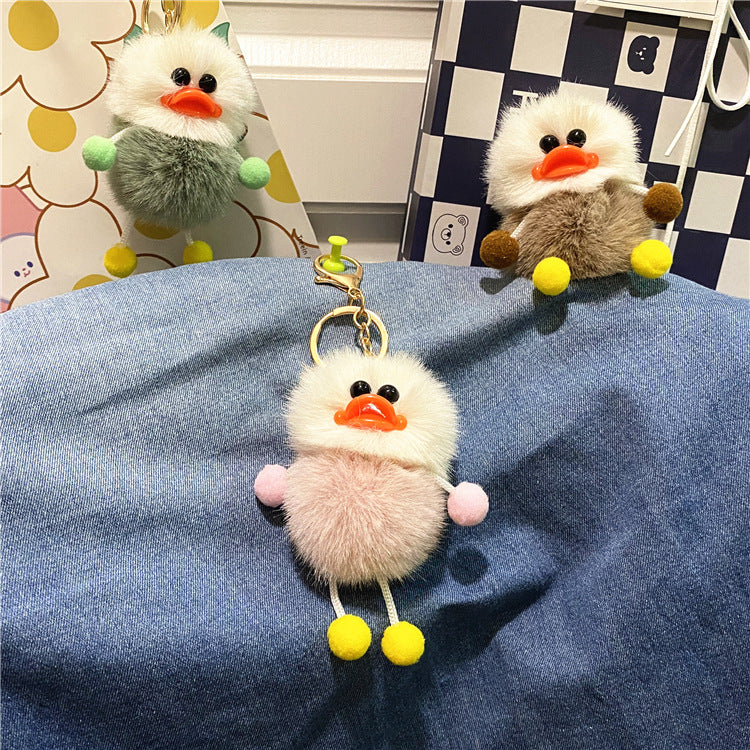 Ugly Cute Net Red Duck Key Chain Cute Plush Student Bag Pendant Cartoon Elf Car Key Chain Accessories