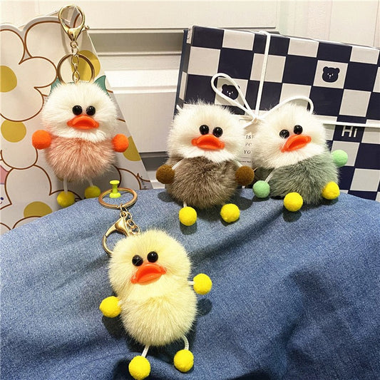 Ugly Cute Net Red Duck Key Chain Cute Plush Student Bag Pendant Cartoon Elf Car Key Chain Accessories
