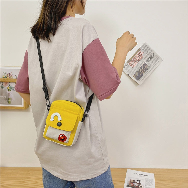 Cute Small Bag New Trendy Japanese Literary Girl Mobile Phone Bag Sweet Student Canvas Messenger Bag