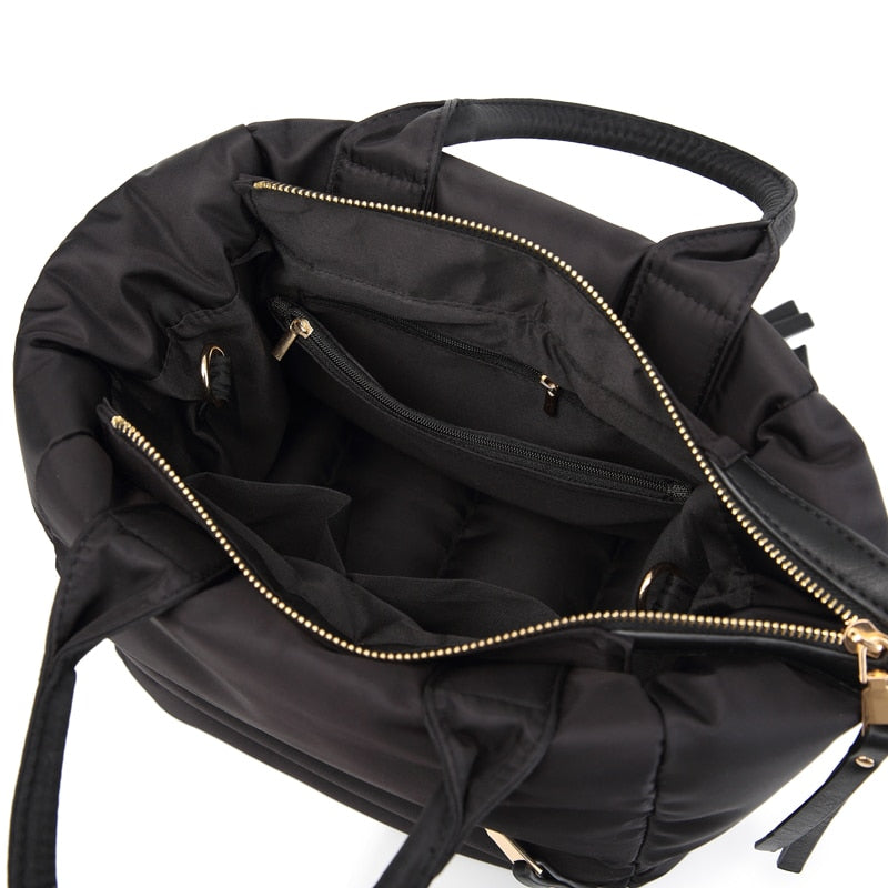 New Winter Space Cotton Handbag Women Casual Totes Bag Down Feather Padded Lady Shoulder Bag Sac A Mian Crossbody Bag