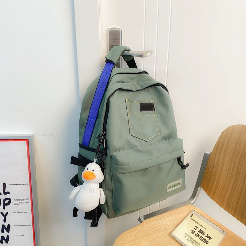 New School Bag For Men And Women With Large Capacity Nylon Cloth Light Weight Backpack Small Fresh Retro Backpack