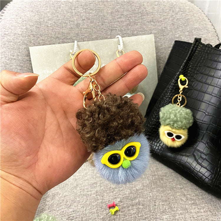 Creative Cauliflower Cartoon Key Chain Car Ornament Plush Doll Doll Cute Bag Pendant Accessories Small Gift