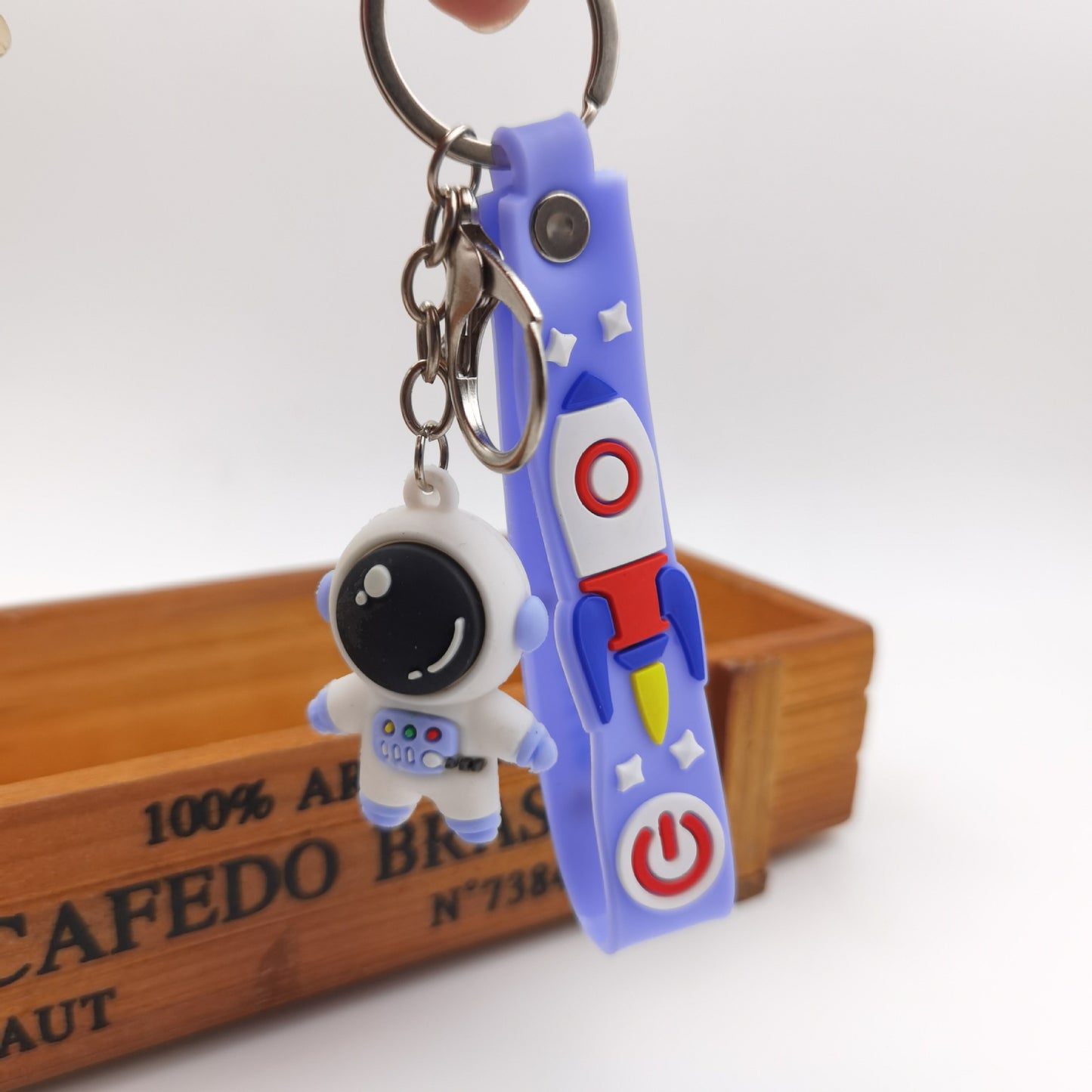 Cartoon Planet Trip Astronaut Key Chain Cute Spaceman Couple Chain Soft Glue Small Pendant Key Ring Pendant