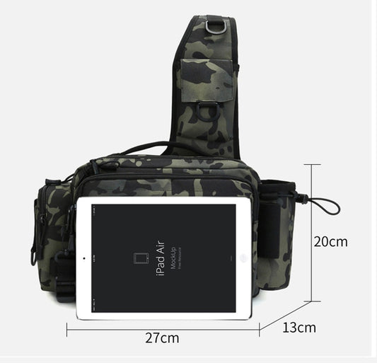 Multifunctional Fishing Tackle Bags Single Shoulder Crossbody Bag Waist Pack Fish Lures Gear Utility Storage Fishing Bag  X232G