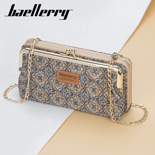 Fashion New Women Wallet, Chain chain strap High Quality Phone Holder Classic Female Purse Zipper