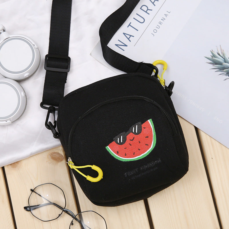 Ins Korean Version Of The Small Fresh Canvas Bag Men And Women Fashion Casual Shoulder Bag Student Simple Casual Small Messenger Bag