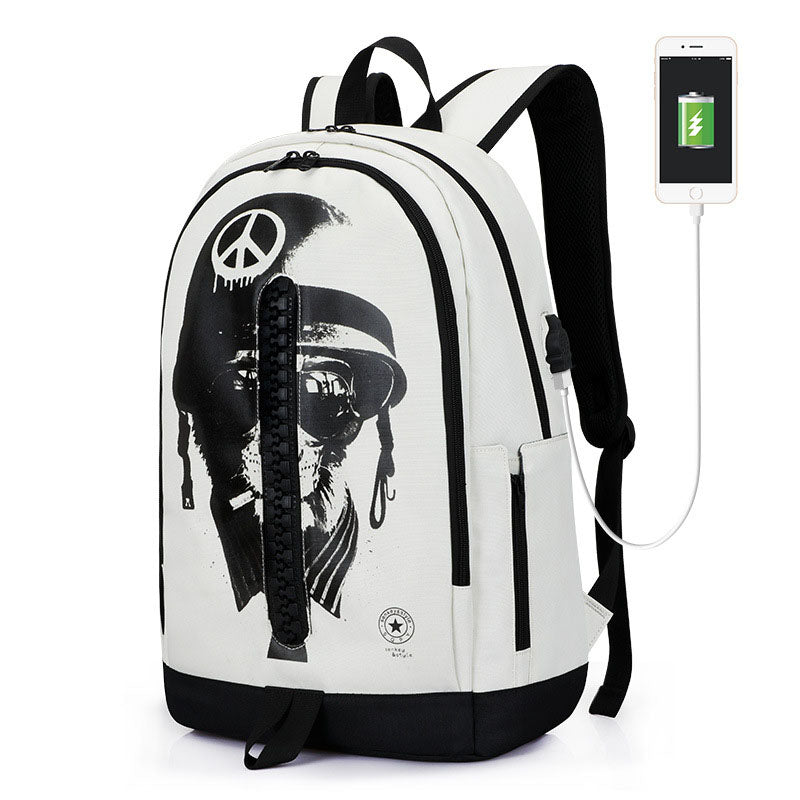 New school season backpack new large zipper Harajuku schoolbag Oxford cloth backpack